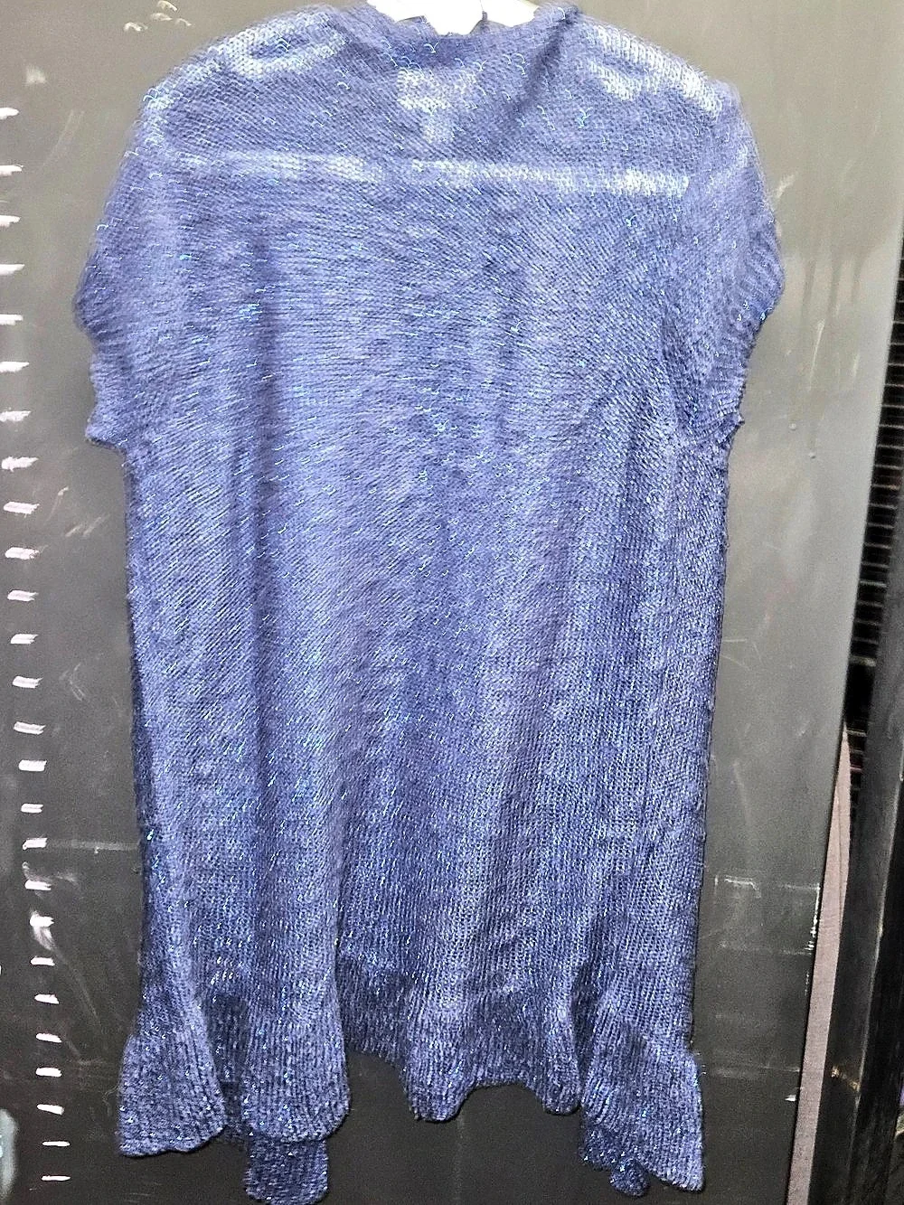 Justice Sparkly Blue Girls Sweater Cardigan Short Sleeve Size 8